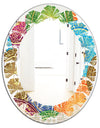 Circular Retro Design IV - Modern Round or Oval Wall Mirror - Leaves