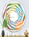 Circular Retro Design IV - Modern Round or Oval Wall Mirror - Whirl