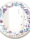 Retro Square Design I - Modern Round or Oval Wall Mirror - Leaves