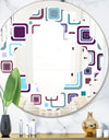 Retro Square Design I - Modern Round or Oval Wall Mirror - Quatrefoil