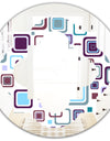 Retro Square Design I - Modern Round or Oval Wall Mirror - Quatrefoil