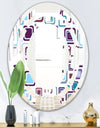 Retro Square Design I - Modern Round or Oval Wall Mirror - Space