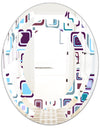 Retro Square Design I - Modern Round or Oval Wall Mirror - Space