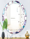 Retro Square Design I - Modern Round or Oval Wall Mirror - Triple C