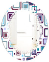 Retro Square Design I - Modern Round or Oval Wall Mirror - Triple C