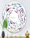Retro Square Design I - Modern Round or Oval Wall Mirror - Whirl