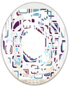 Retro Square Design I - Modern Round or Oval Wall Mirror - Whirl
