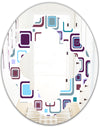 Retro Square Design I - Modern Round or Oval Wall Mirror - Quatrefoil
