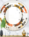 Retro Floral Pattern VII - Modern Round or Oval Wall Mirror - Space