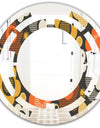 Retro Floral Pattern VII - Modern Round or Oval Wall Mirror - Space