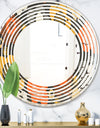 Retro Floral Pattern VII - Modern Round or Oval Wall Mirror - Wave