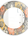 Retro Floral Pattern VII - Modern Round or Oval Wall Mirror - Wave