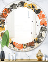 Retro Floral Pattern VII - Modern Round or Oval Wall Mirror - Leaves