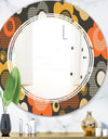 Retro Floral Pattern VII - Modern Round or Oval Wall Mirror - Triple C
