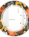 Retro Floral Pattern VII - Modern Round or Oval Wall Mirror - Triple C