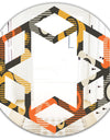 Retro Floral Pattern VII - Modern Round or Oval Wall Mirror - Hexagon Star