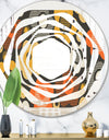 Retro Floral Pattern VII - Modern Round or Oval Wall Mirror - Whirl