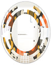 Retro Floral Pattern VII - Modern Round or Oval Wall Mirror - Space