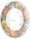 Retro Floral Pattern VII - Modern Round or Oval Wall Mirror - Wave