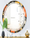 Retro Floral Pattern VII - Modern Round or Oval Wall Mirror - Triple C