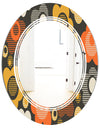 Retro Floral Pattern VII - Modern Round or Oval Wall Mirror - Triple C