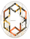 Retro Floral Pattern VII - Modern Round or Oval Wall Mirror - Hexagon Star
