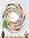 Retro Floral Pattern VII - Modern Round or Oval Wall Mirror - Whirl