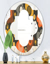 Retro Floral Pattern VII - Modern Round or Oval Wall Mirror - Quatrefoil