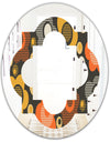 Retro Floral Pattern VII - Modern Round or Oval Wall Mirror - Quatrefoil