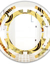 Golden Luxury Pattern I - Modern Round or Oval Wall Mirror - Space