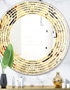 Golden Luxury Pattern I - Modern Round or Oval Wall Mirror - Wave