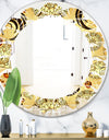 Golden Luxury Pattern I - Modern Round or Oval Wall Mirror - Leaves