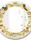 Golden Luxury Pattern I - Modern Round or Oval Wall Mirror - Leaves