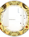 Golden Luxury Pattern I - Modern Round or Oval Wall Mirror - Triple C