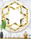 Golden Luxury Pattern I - Modern Round or Oval Wall Mirror - Hexagon Star