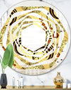 Golden Luxury Pattern I - Modern Round or Oval Wall Mirror - Whirl