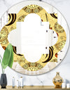Golden Luxury Pattern I - Modern Round or Oval Wall Mirror - Quatrefoil