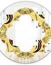 Golden Luxury Pattern I - Modern Round or Oval Wall Mirror - Quatrefoil
