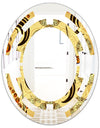 Golden Luxury Pattern I - Modern Round or Oval Wall Mirror - Space