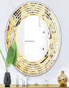 Golden Luxury Pattern I - Modern Round or Oval Wall Mirror - Wave