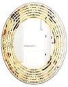 Golden Luxury Pattern I - Modern Round or Oval Wall Mirror - Wave