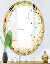 Golden Luxury Pattern I - Modern Round or Oval Wall Mirror - Triple C