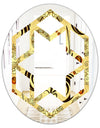 Golden Luxury Pattern I - Modern Round or Oval Wall Mirror - Hexagon Star
