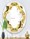 Golden Luxury Pattern I - Modern Round or Oval Wall Mirror - Quatrefoil