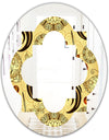 Golden Luxury Pattern I - Modern Round or Oval Wall Mirror - Quatrefoil