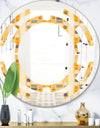 Retro Geometrical Abstract II - Modern Round or Oval Wall Mirror - Space