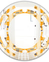 Retro Geometrical Abstract II - Modern Round or Oval Wall Mirror - Space