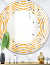 Retro Geometrical Abstract II - Modern Round or Oval Wall Mirror - Wave
