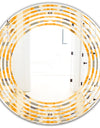 Retro Geometrical Abstract II - Modern Round or Oval Wall Mirror - Wave