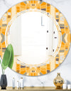 Retro Geometrical Abstract II - Modern Round or Oval Wall Mirror - Triple C
